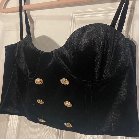Posh Velvet Strappy Bustier Top AMBER X MESHKI (NWT) - Picture 2 of 4